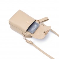 Lorenz Nubuck Grain PU Top Zip X-Body Accessory Bag with Front Pocket